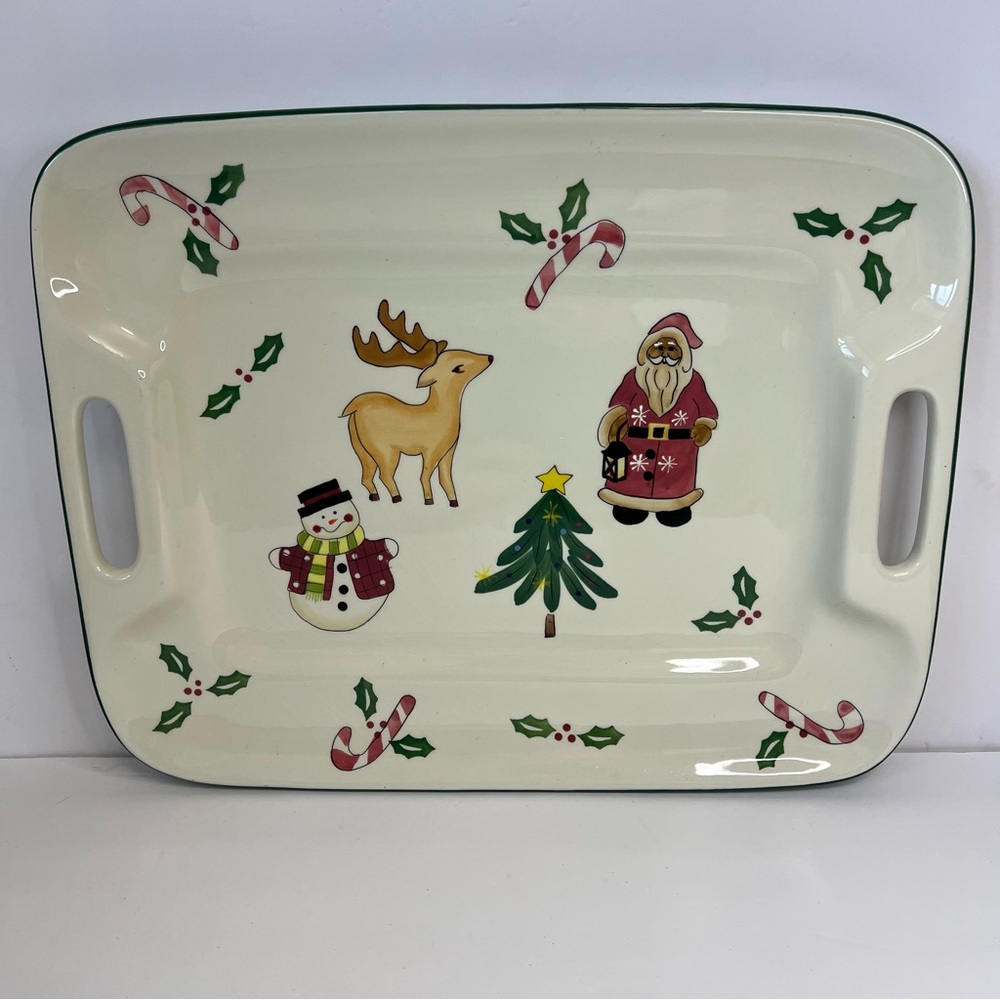 The Main Ingredients Pantry-Ware Painted Christmas Serving Platter Charcuterie
